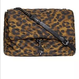 Rebecca Minkoff Edie nylon jumbo shoulder bag/Crossbody in natural leopard